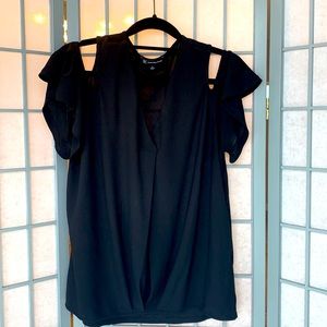 INC cold shoulder silky top
